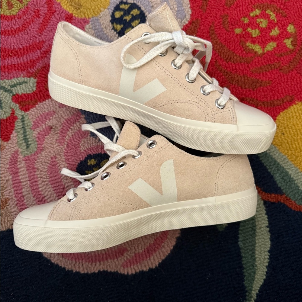 Veja Wata II Low Suede Sneakers in Almond Pierre - Picture 3 of 7